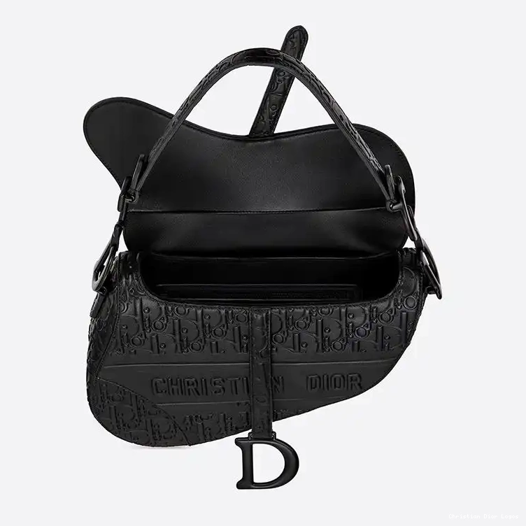 Cheap Oblique Dior Calfskin Embossed Bag Christian Saddle Black Ultramatte 0706 Luxury